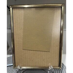 Vintage 10” X 8” Gold Tone Metal Picture Frame Self Standing Easel Back
